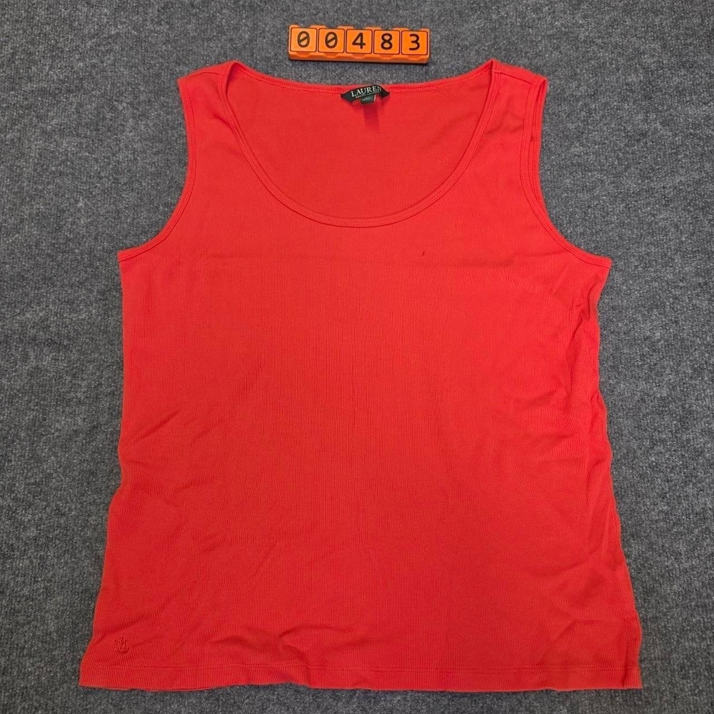 Ralph Lauren orange tank top in size 2X. Small stain on front left chest area.